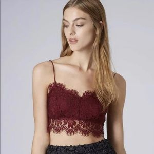 Topshop Mulberry Lace Bralette Crop Top
